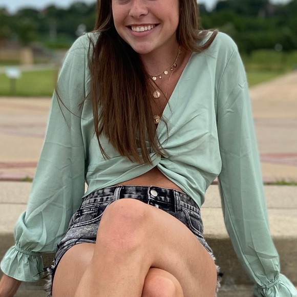 Tie Front Top - Picture 1 of 2